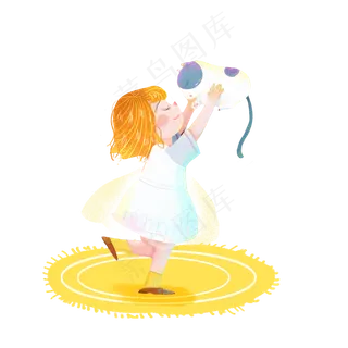 儿童节猫咪女孩png素材