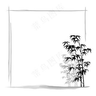 唯美水墨竹林边框