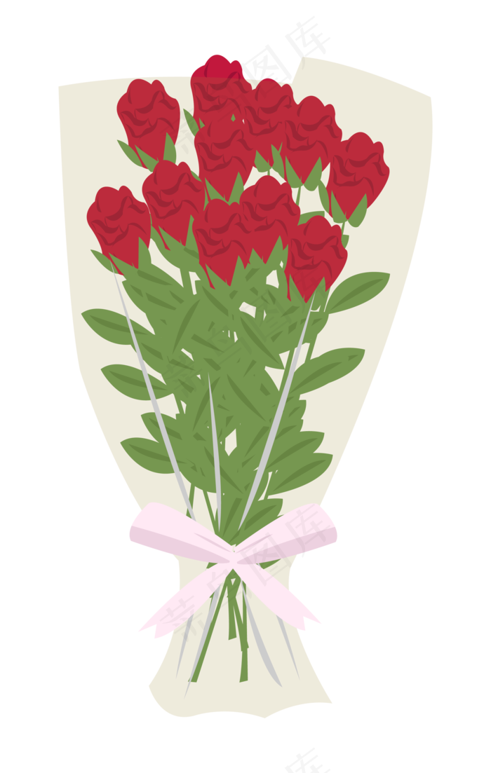 手绘情人节卡通花束