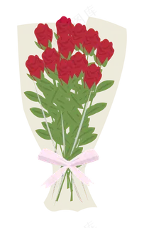 手绘情人节卡通花束