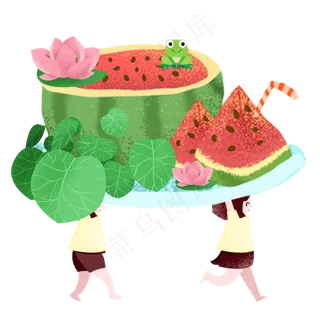 夏日清凉托盘西瓜