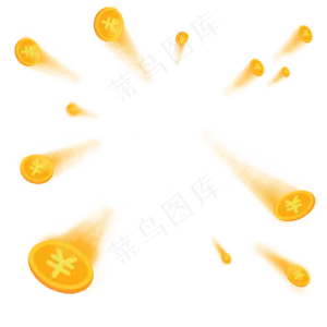 新年金色系拟物电商金币扩散免抠,免抠元素