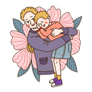 父亲节爸爸抱着儿子