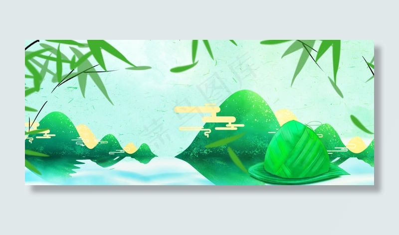 五月初五端午节清新中国风背景