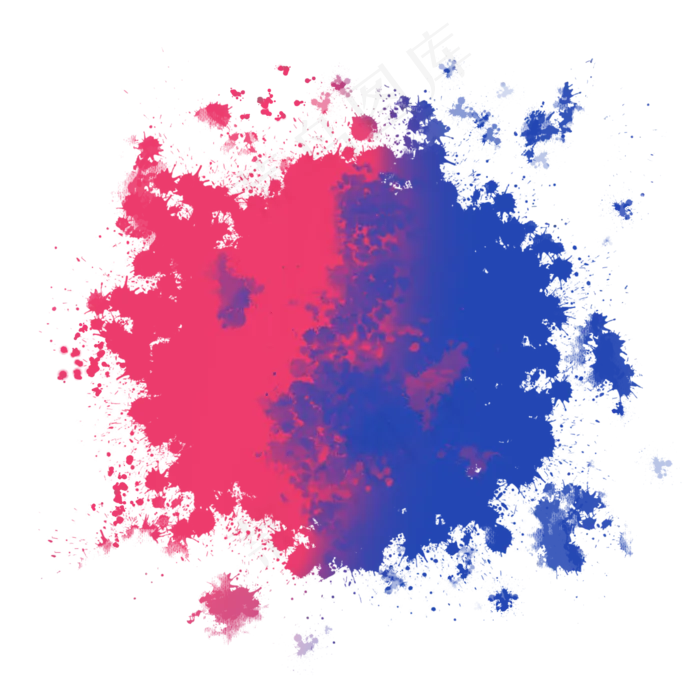 红蓝散点颜料(2000X2000(DPI:300))psd模版下载