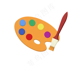 我爱绘画水彩调色盘矢量