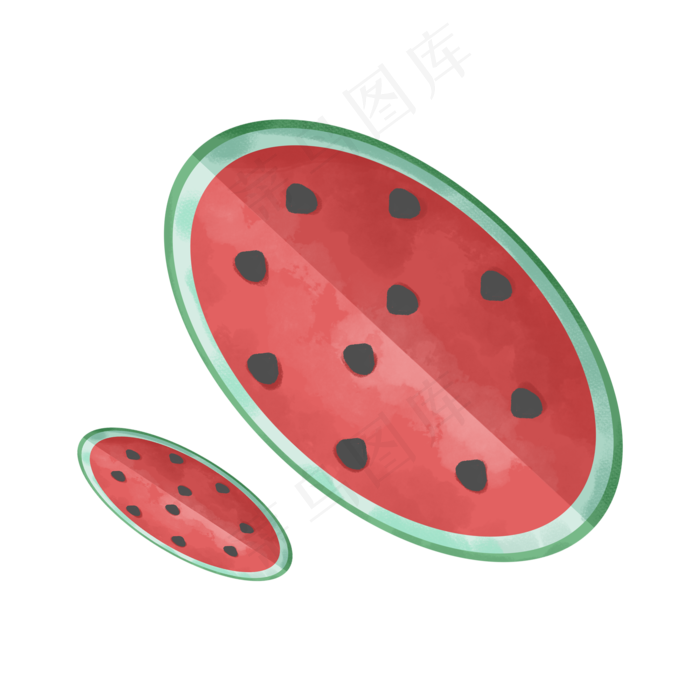两块切开的西瓜