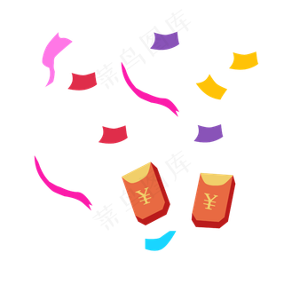 红包彩带优惠券标签png素材