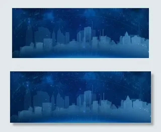 城市科技感商务蓝色banner