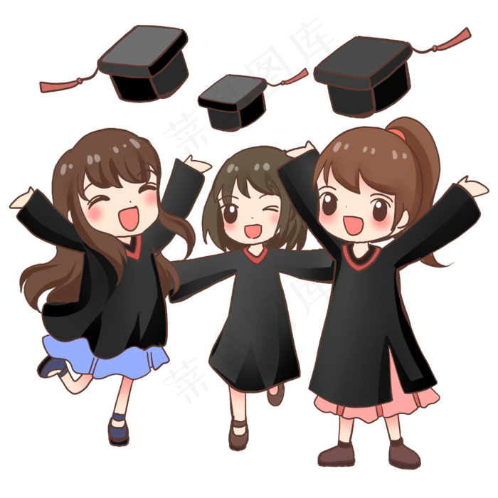 毕业开心的抛帽