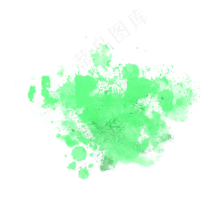 绿色水墨喷溅素材图