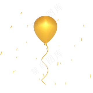 C4D立体漂浮金色气球,免抠元素