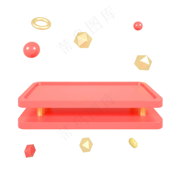 C4D红金色电商首页促销展台框,免抠元素(2000X3020(DPI:300))psd模版下载