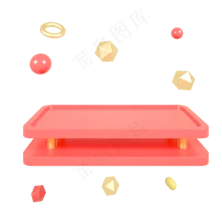 C4D红金色电商首页促销展台框,免抠元素