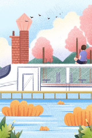 夏日夏天毕业旅行小女孩