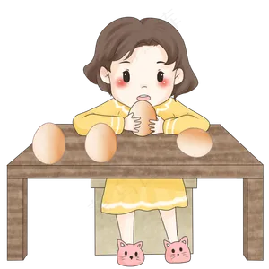 春分立蛋的小女孩,免抠元素