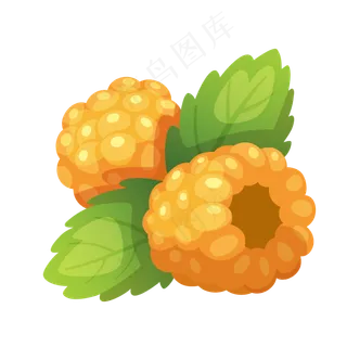 卡通手绘黄色桑葚