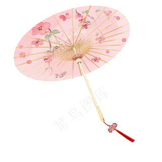唯美古风手绘油纸伞,免抠元素