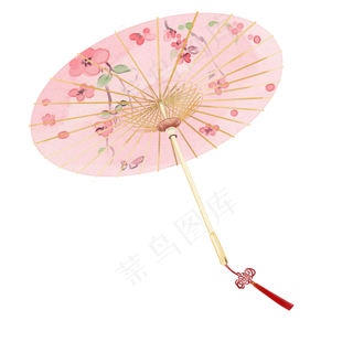唯美古风手绘油纸伞,免抠元素