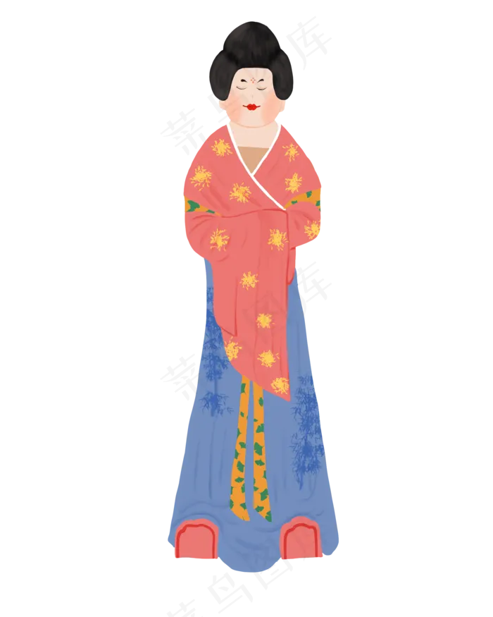 古风侍女唐侍女图(2000X2500(DPI:300))psd模版下载