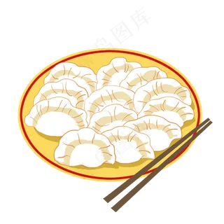 手绘卡通一盘水饺,免抠元素 手绘卡通一盘水饺,免抠元素