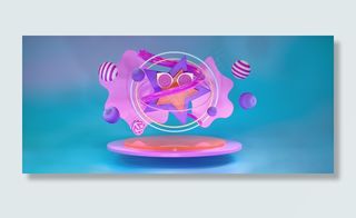 C4D立体春季上新创意电商场景星星