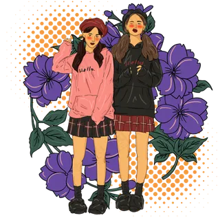 潮流时尚小美女插图 潮流时尚小美女插图