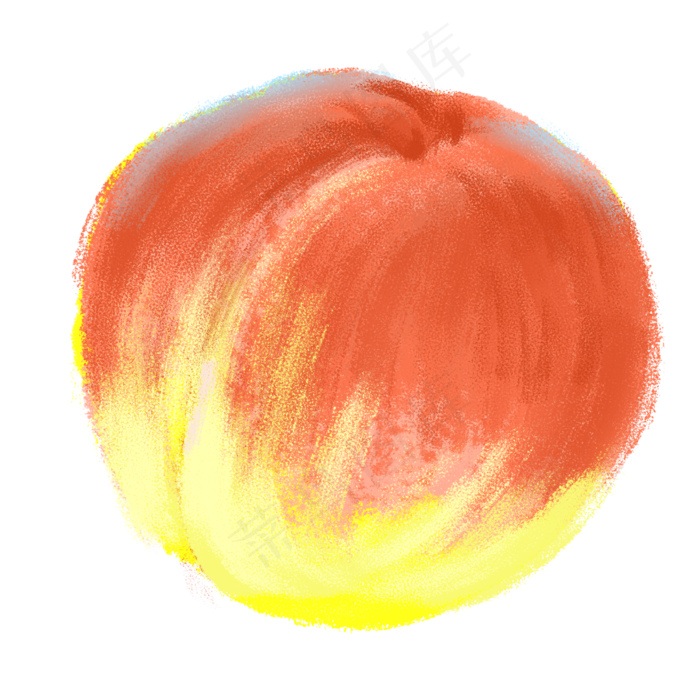 彩色水彩桃子果实(2000X2000(DPI:300))psd模版下载