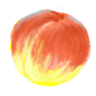 彩色水彩桃子果实