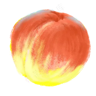 彩色水彩桃子果实