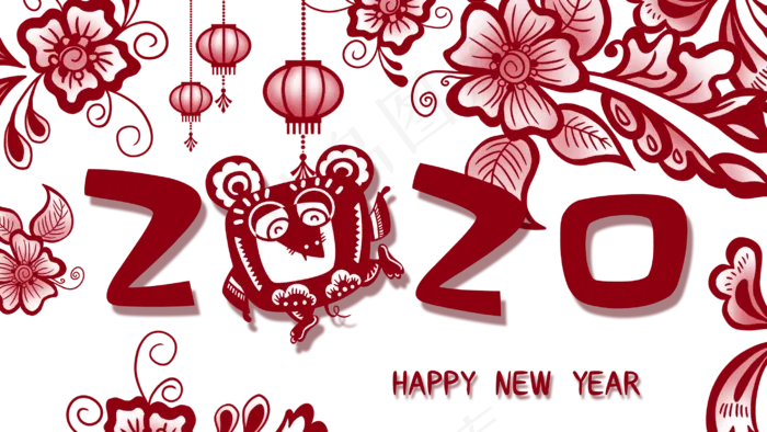 2020新年快乐鼠年大吉,免抠元素