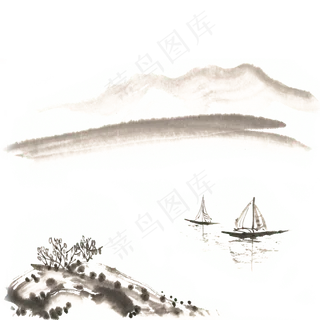 意境山水水墨画