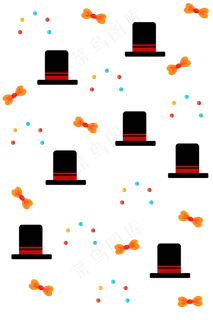 愚人节帽子蝴蝶结底纹,免抠元素