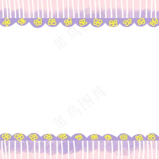 春夏蓝色花鸟边框,免抠元素