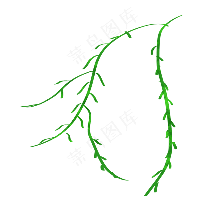 卡通肌理树枝插画