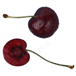 半个的新鲜车厘子水果