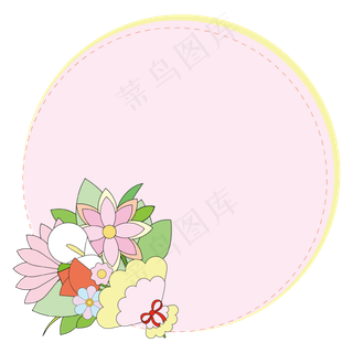 唯美系爱的告白花束少女矢量边框