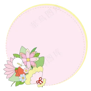 唯美系爱的告白花束少女矢量边框 唯美系爱的告白花束少女矢量边框