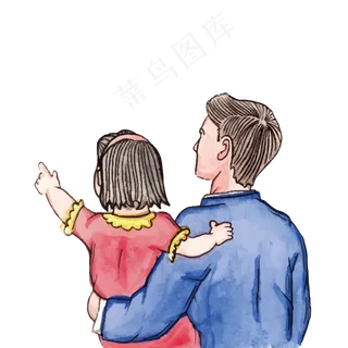 父亲节怀中的小女孩