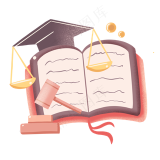 博士帽简约法学专业博士卡通免扣,免抠元素