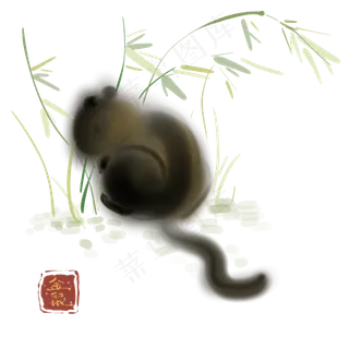 2020年鼠年草丛里的小老鼠,免抠元素