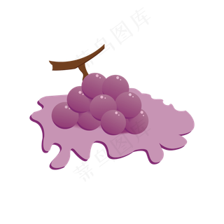 葡萄水果卡通处暑矢量元素