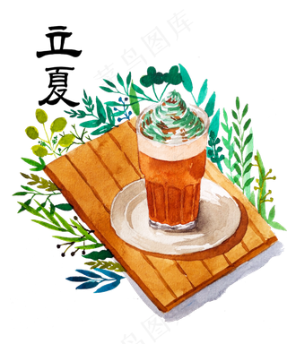 立夏节气冷饮咖啡夏日农历PNG
