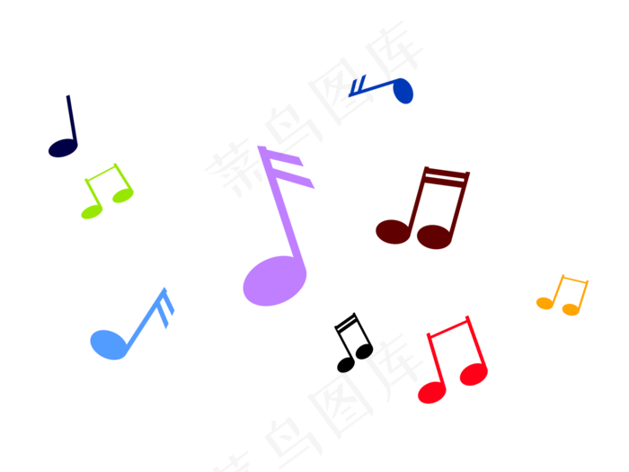 创意彩色矢量音符素材,免抠元素(1890*1417px 300 dpi )psd模版下载