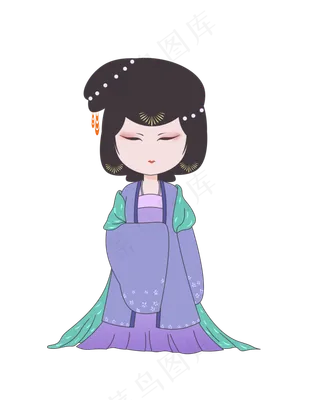 唐朝紫色衣服古装美女