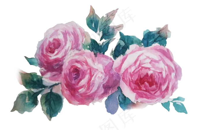 卡通水彩小清新花草(3560X2302(DPI:72))psd模版下载