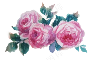 卡通水彩小清新花草