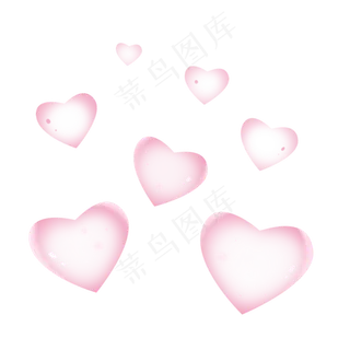 心形粉色漂浮气泡元素,免抠元素