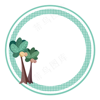 手绘大树清新风边框