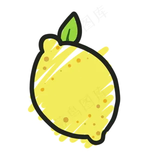 可爱卡通涂鸦柠檬png免抠